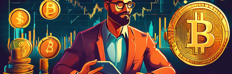 Create an image of a savvy investor analyzing a diverse selection of cryptocurrency and traditional coin options. The background should include financial charts and graphs, while the investor holds up a gold coin, a silver coin, and a digital cryptocurrency symbol in each hand. The atmosphere should be modern and sophisticated, reflecting the high-stakes world of investing.