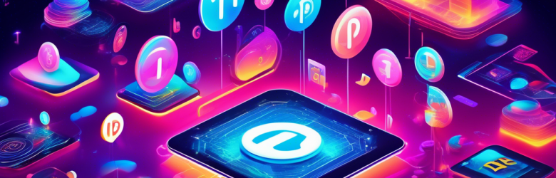 Create a futuristic digital landscape showcasing Pi Currency in action. Include diverse people using smartphones and tablets for seamless transactions, holographic displays of Pi symbols, and vibrant, energetic colors. Highlight advanced technology with a blend of real-world and abstract elements, such as floating currency symbols and interconnected data streams.