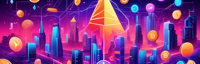 Create a detailed digital illustration showcasing the rise of new altcoins in the cryptocurrency market. The image should feature a futuristic, high-tech landscape with a variety of new and emerging altcoin symbols, represented by distinctive and creative icons, soaring upwards against a backdrop of data streams, graphs, and blockchain networks. Incorporate elements like a digital trading floor, excited traders, and vibrant neon lights to emphasize the dynamic and fast-paced nature of the crypto market.