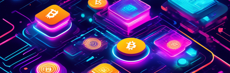 Create a vibrant digital illustration highlighting the top 5 cryptocurrencies. Use distinct symbols and logos for Bitcoin, Ethereum, Binance Coin, Cardano, and Solana. Arrange them in a futuristic, tech-inspired layout with glowing neon accents and abstract blockchain elements in the background.