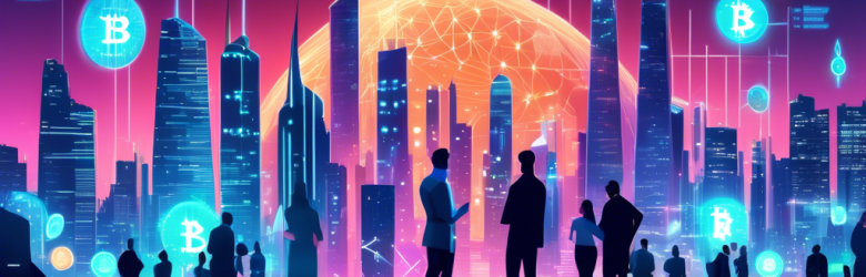 Create an image of a futuristic city skyline illuminated with digital currency symbols like Bitcoin, Ethereum, and other popular cryptocurrencies. In the foreground, depict a diverse group of people analyzing charts and discussing investment strategies, surrounded by screens displaying cryptocurrency trends for 2024. The overall vibe should convey innovation, optimism, and the potential of the cryptocurrency market.