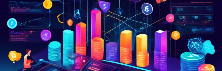 Create a visually engaging infographic that depicts the concept of cryptocurrency list pricing. Include elements such as rising graphs, digital currency symbols, and people analyzing charts on laptops. Incorporate vibrant colors and modern design elements to convey innovation and technology in the finance sector. The background should reflect a digital marketplace, emphasizing the global nature of cryptocurrency trading.